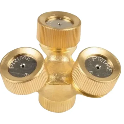 Heavy Duty Three Way Brass Nozzle for spraying in Agriculture and Garden (Pack of 2 Pcs)