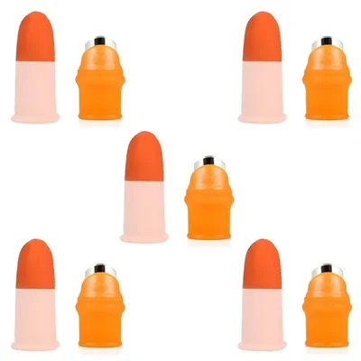 Premium Silicone Thumb Cutter with Finger Protection, Plucking Device for Cutting Vegetable and Fruit Scraper(Pack-5 Set)