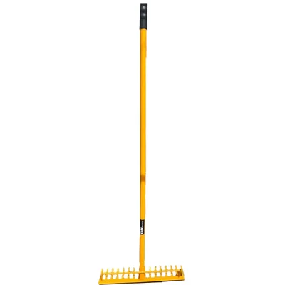 Heavy Duty 16 Tins Garden Rake With Handle, Metal Manual Rake For Home, Farming & Gardening