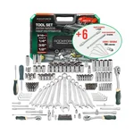ROCKFORCE Tool Kit 216+6 Pcs, 1/4", 3/8", 1/2" Dr Socket Set CR-V (RF-38841+6)