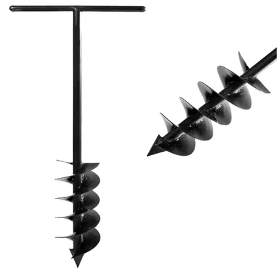 Heavy Duty Dual Blade Auger, 6 Inch Spiral Hole Digger Used for Soil Digging Purposes, Rust-Resistant Construction