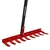 KRUFE Heavy Duty Garden Rake with 9 Curved Steel Tines Durable Handle With Anti-Rust Coating For Gardening & Farming