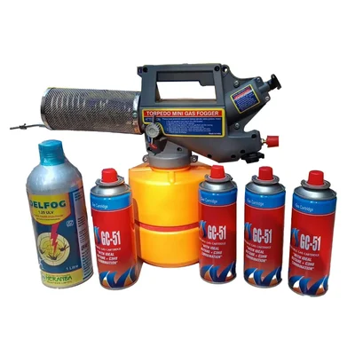 Meraj Tech 2 L Mini Mosquito Fogging Machine With 4 Gas Cans and Free 1 Liter Chemical For Outdoor Fogging/Poultry Farms