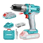 Total 10 mm 20V Lithium-Ion Impact Drill with Battery, Charger & Accessories, 1500 RPM (TIDLI201452)