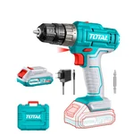 Total 10mm 12V Lithium-Ion Cordless Drill With Battery, Charger & Drill Bits, Max. Torque 25 Nm (TIDLI1228)