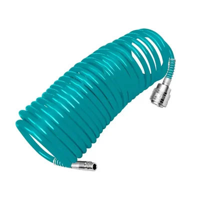 Total 5x8 mm Recoil Air Hose Pipe, 10 meters Long with Nitto Type Connector (THT11101-3)