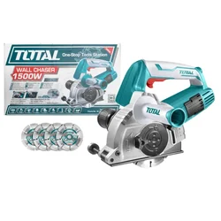 Total 125 mm 1500 Watt Wall Chaser Machine with Cutting Discs & Accessories, 9000 RPM (TWLC1256)