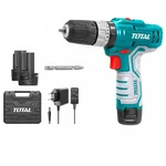 Total 12V 10 mm Cordless Impact Drill With Battery, Charger & Accessories, 1350 RPM (TIDLI1232)