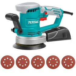 Total 150 mm 450 Watt Rotary Sander With 5 pcs Sanding Sheet, 13000 RPM (TF2041506)