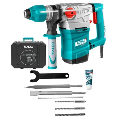 Total 1800 Watt 36 mm Rotary Hammer Drill Machine with Accessories, 850 RPM (TH118366)