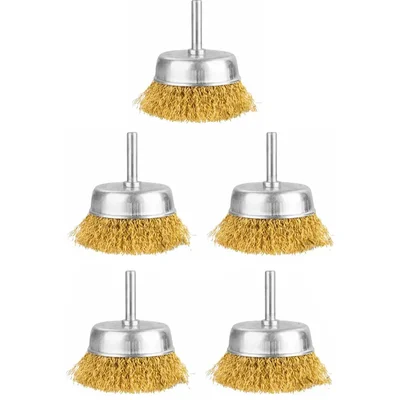 Total 3 inch 75 mm Wire Cup Brush for Cleaning (TAC33031) (Pack of 5)