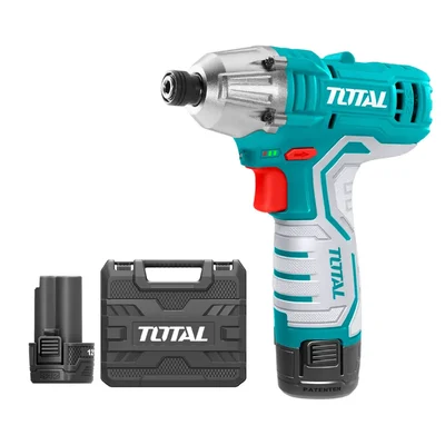 Total 6.35 mm 12V Cordless Impact Driver With Battery, Charger & Accessories (TIRLI1201)