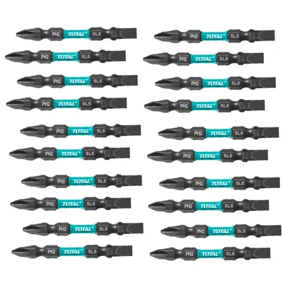 Total 65mm PH2+SL6 Impact Screwdriver Bits (TACIM72HL665) - Pack of 10