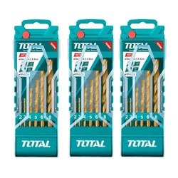 Total 6 Pcs 2, 3, 4, 5, 6 & 8 mm HSS Twist Metal Drill Bits Set (TACSD0065) Pack of 3