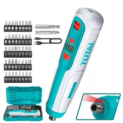 Total 1/4" Hex Shank Lithium-Ion Cordless Screwdriver with Accessories, 240 RPM (TSDLI0403)