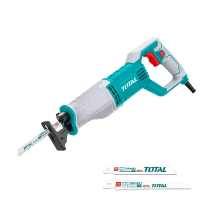 Total 115mm 750 Watt Reciprocating Saw With Metal Saw Blade & Wood Saw Blade, 900-3300 RPM (TS100756)
