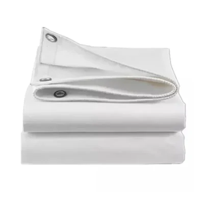 ZN Global 600 GSM 36 feet x 15 feet Nylon Fabric, PVC Coated, UV Protected, Waterproof Tarpaulin Sheet(Color-White)