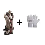KARAM PN 56 Polyester Full Body Safety Tower Harness with HS 21 Pack of 1 Large White PU Gloves Combo