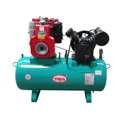 Toyo 200 L Double Stage Double Piston Air Compressor with 6 HP Diesel Engine (DSTY-4)
