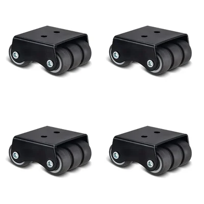 Ackwheel 4 Pcs 25 mm TPR Mini Six Castor Wheel , 175 Kg Load Capacity,14 Gauge Steel Plate & 30 mm Overall Height