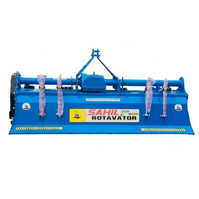 SAHIL 8 Feet Tractor Rotavator 11x22 Multi Speed 54 L-Type Blades with 4 Shockers, Side Gear Drive and Double Disk