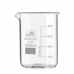 Bello 1000 ml Borosilicate 3.3 Glass Transparent Beakers with Graduation Marks