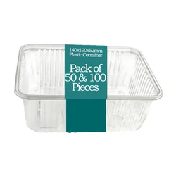 140x190x52mm Top Seal Transparent Plastic Containers for Fast Food Serving, Delivery(Pack-50 Pcs)