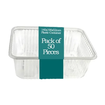 140x190x52mm Top Seal Transparent Plastic Containers for Fast Food Serving, Delivery(Pack-50 Pcs)