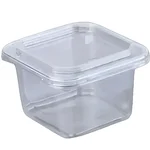 1000pcs, 500ml (17oz) Square PET Containers with Lid for Cookies and Snacks Packaging