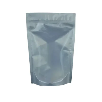 50 gmTransparent Front and Silver Back Ziplock Standup Pouches for Dry Fruit Packaging(Pack-100)