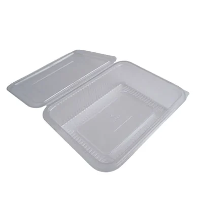 400 Pcs, 2000 ml Transparent Hinged PET Container for Meal, Snacks, Cookies Packaging