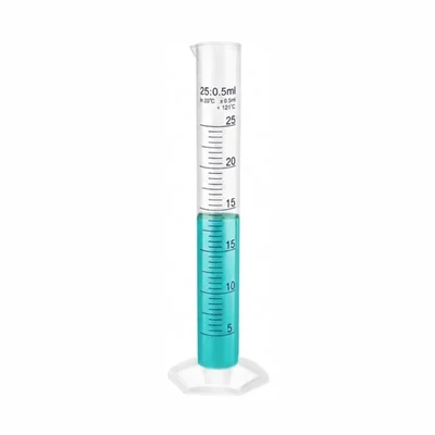 LABXPRT 25ml Pack of 1 Volume Measuring Chemistry Labs Transparent Cylinder
