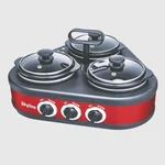 Skyline VTL-6464 Triangle Model Triple-Pot Slow Cooker – 3x1.25L for Multi-Dish Convenience 300W With 1 Year Warranty