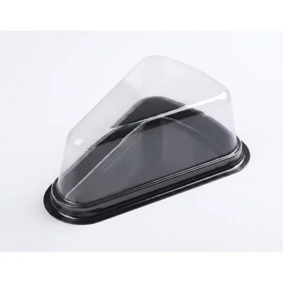 Black Triangle Pastry Box with High Lid Disposable Cake Slice Dessert Packaging Food Container, (Pack of 200)