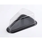 Black Triangle Pastry Box with High Lid Disposable Cake Slice Dessert Packaging Food Container, (Pack of 200)