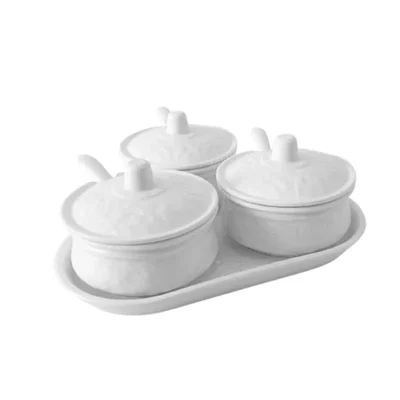 10 Inch (Pack of 6) Triangular Condiment Set for Dips, Sauces, and Appetizers – Space Saving Ceramic Serving Platters