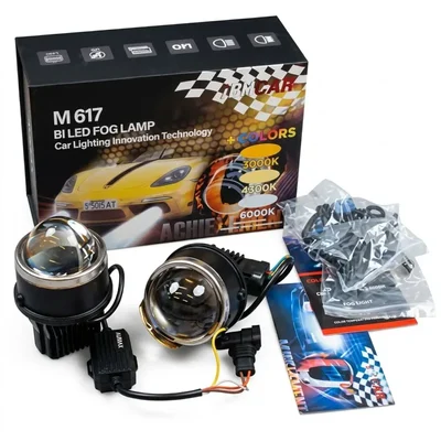 Tri Colour 3 inch LED Projector Lens Fog Light IP67 Waterproof High Low Beam Headlight Super Bright All Weather Driving IPH M617