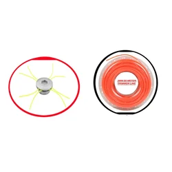 Heavy Duty BC 510 Aluminum Trimmer Head and 3mm 50 Meter Nylon Trimmer Line Combo for Petrol Brush cutter