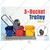Heavy Duty 60 Liters Triple Bucket Mop Wringer Trolley
