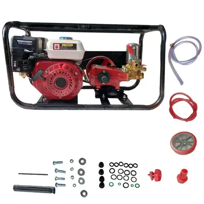 Heavy Duty Triple Piston HTP 30 Pump Set  with 6.5HP Petrol Engine
