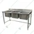 Triple Unit Sink 18x18 inch, SS 304 Body, 22x67x30 inch For Commercial Kitchens Washing, Rinsing, and Sanitizing