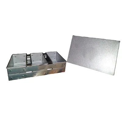 Aluminum 3 x 7 x 3 Inch Triple Bread Mould With Dhakkan Lid and 200 gram Capacity ( Each )(Pack-1 Pc)