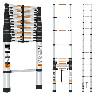 TROLIFT 20 Feet (6 meter) 15 Steps Aluminium Telescopic Ladder, 150 kg Load Capacity