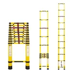 TROLIFT (GALT-FRP45) 4.5 meter/15 feet 11 Steps Fiberglass Telescopic Ladder, 150 kg Load Capacity