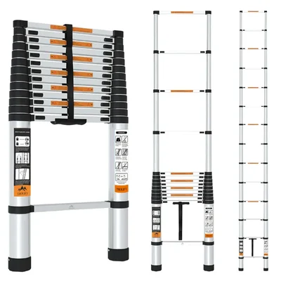 TROLIFT 18 Feet (5.5 meter) 14 Steps Aluminium Telescopic Ladder, 150 kg Load Capacity
