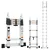 TROLIFT 15 Feet (4.4 meter) 14 Steps 2-in-1 Double Aluminium Telescopic Ladder, 150 kg Load Capacity