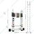 TROLIFT 15 Feet (4.4 meter) 14 Steps 2-in-1 Double Aluminium Telescopic Ladder, 150 kg Load Capacity