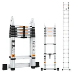TROLIFT 22 Feet (6.6 meter) 16 Steps 2-in-1 Double Aluminium Telescopic Ladder, 150 kg Load Capacity - 2 Years Warranty
