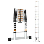 TROLIFT 23.6 Feet (7.2 meter) 16 Steps Aluminium Telescopic Ladder, 150 kg Load Capacity - 2 Years Warranty