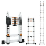 TROLIFT 19 Feet (5.5 meter) 18 Steps 2-in-1 Double Aluminium Telescopic Ladder, 150 kg Load Capacity - 2 Years Warranty